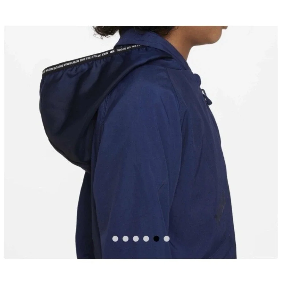 Nike Athletics Repel Kids L 1/2 Zip Training Hoodie Navy Packable Hood
